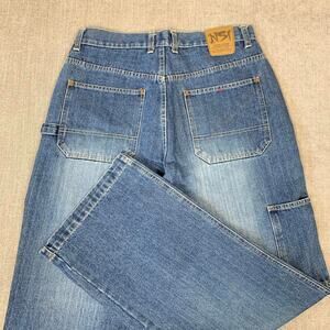 Y2K NSI Carpenter Wide Leg Faded Denim Jeans